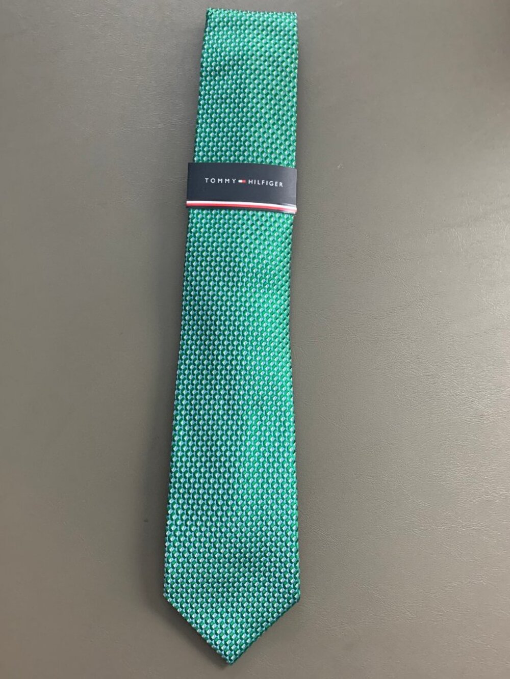 Tommy Hilfiger Men's 3'' Silk Blend Neck Tie, Green Phoenix Geometric, One Size